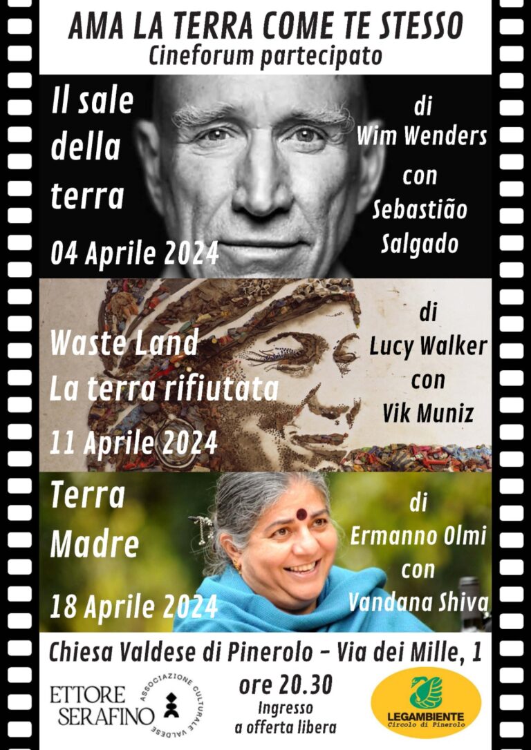 Cineforum partecipato “Ama la terra come te stesso” 4 11 e 18 Aprile